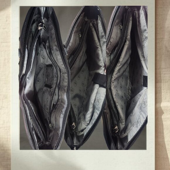 BHPC Luxury Black Leather Briefcase | Laptop Bag | Business Travel Messenger Bag - Picture 4 of 6